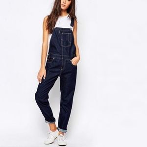 Levi’s 100% Cotton Dark Wash Classic Straight Leg Denim Overalls Size L